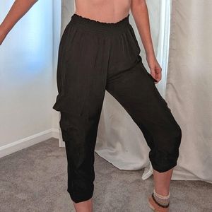 Silky cargo concho lounge pants